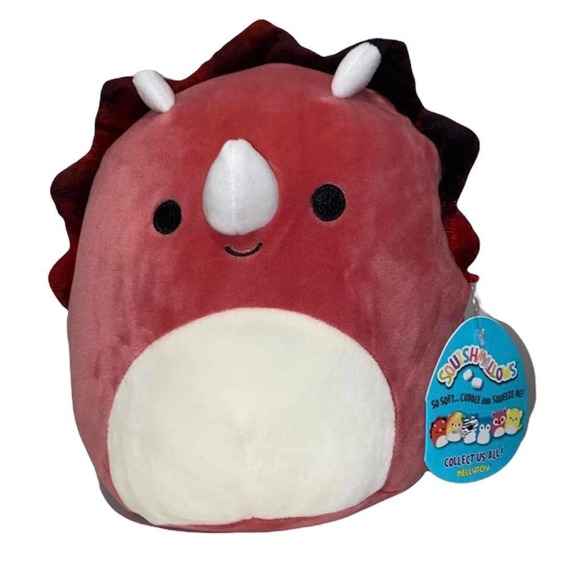 Squishmallow Tristan Red Triceratops 8" Plush Dino Dinosaur Stuffed Animal NEW - Picture 2 of 7